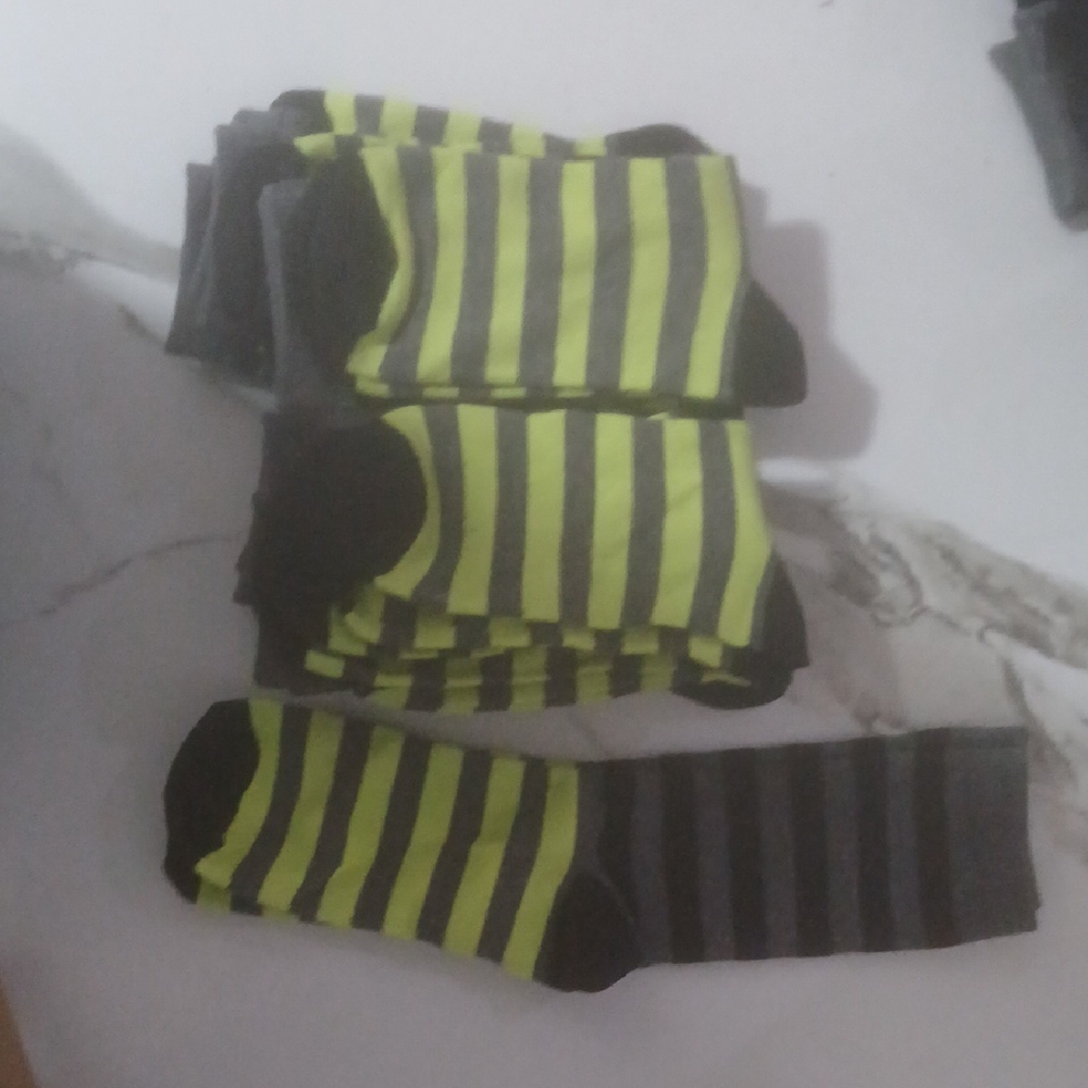 Striped Black and Green Boys Socks